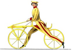 A Draisine bicycle.